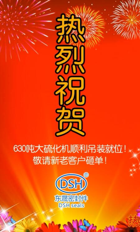 熱烈祝賀：東晟密封件630噸大硫化機順利吊裝就位！敬請新老客戶砸單！